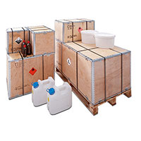 Caja de madera para mercancías peligrosas